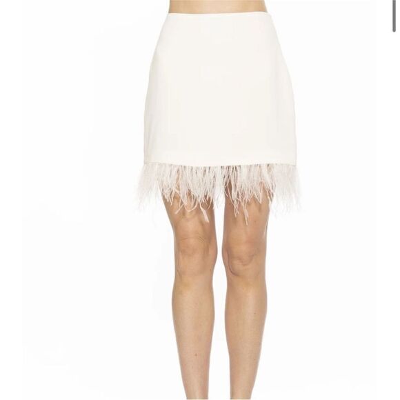 NWT Alexia Admor Flora Ostrich Feather Mini Skirt size 6 - Picture 5 of 9
